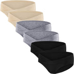 Angelhood 6 Pack Womens Cotton Maternity Underwear,Healthy Maternity Pregnancy Panties Postpartum Mother Under Bump Underwear X-