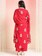 ANNI DESIGNER Womens Rayon Viscose Printed Straight Kurta with Pant & Dupatta (Belagavi Red-VKS05_4XL_Red_XXXX-Large)