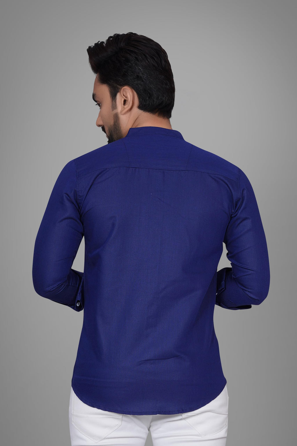 Besix MenS Regular Fit Solid Cotton Shirt | Chinese Collar | Casual | Plain | Branded | Mandarin Collar | Full Sleeve | Summer