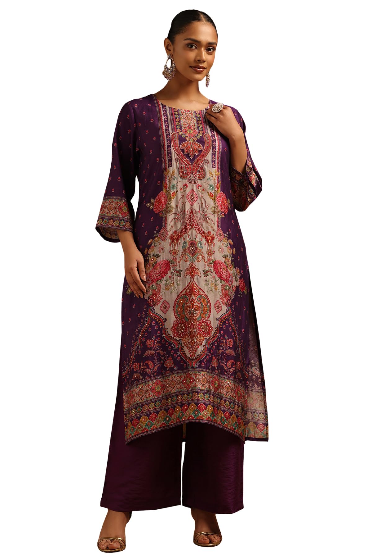 Soch Women Muslin Ethnic Motifs Kurta Set with Sequins
