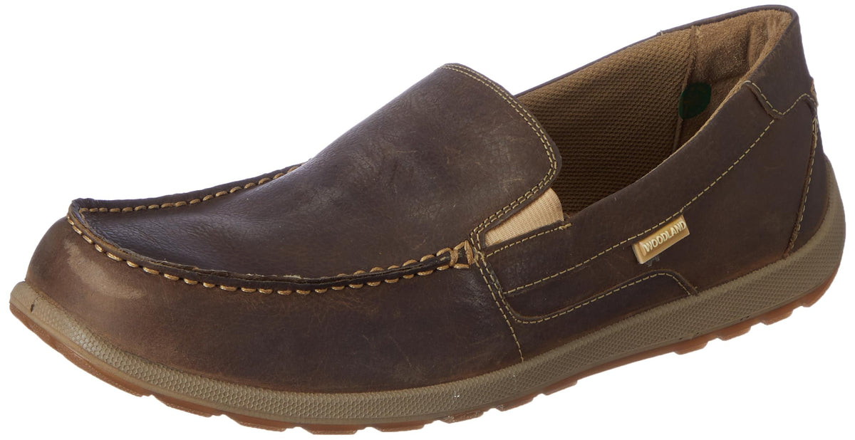 Woodland Mens Dubai Khaki Leather Casual Shoe8 UK (42 EU) (OGC 4262122) 8-42