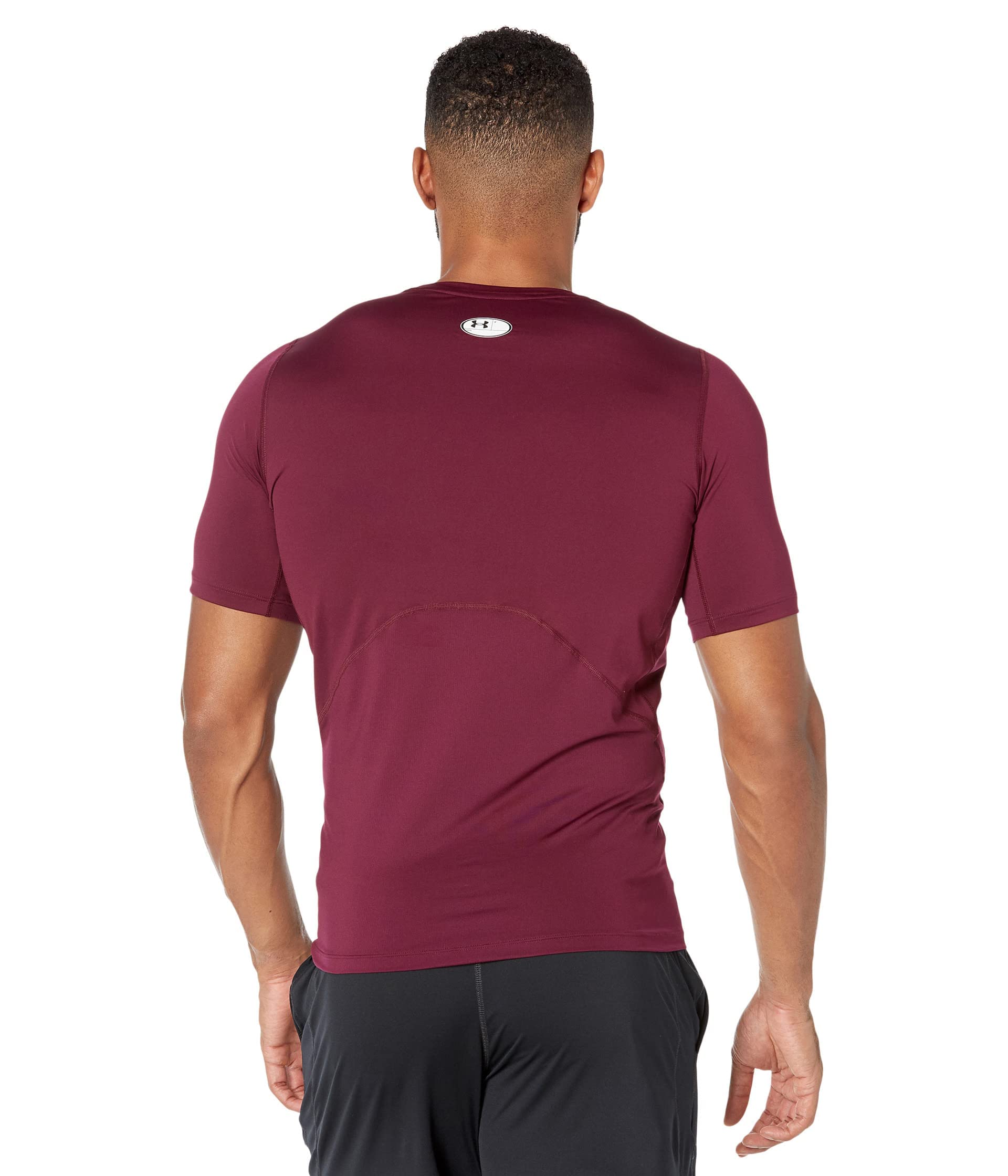 Under Armour Men's Armour HeatGear Compression Short-Sleeve T-Shirt , Maroon (609)/White, Large