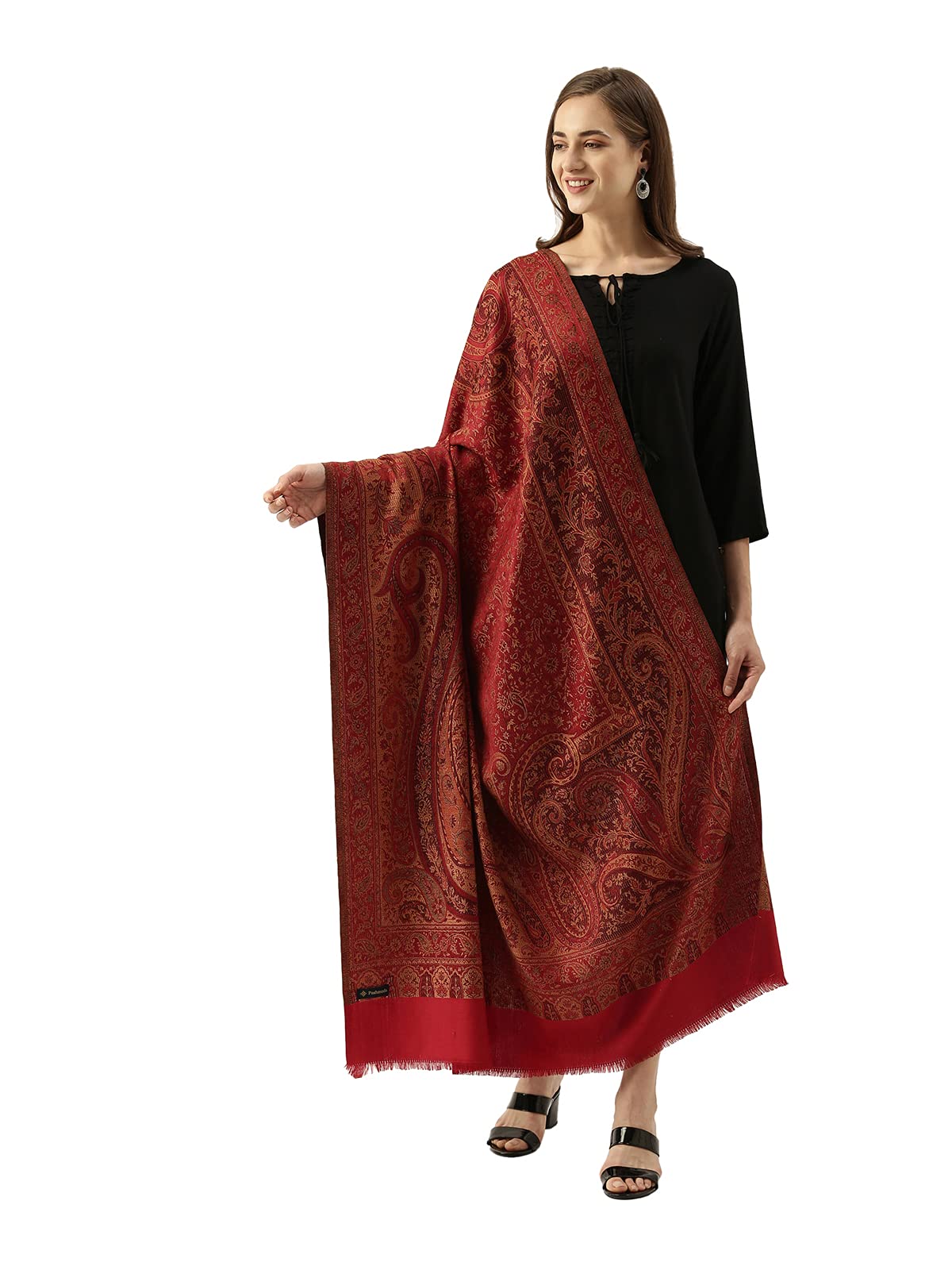 Pashmoda Women Shahnaz Antique Jamawar Shawl (Size: 101 X 203 Cm)