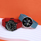 WOCCI 14mm Silicone Watch Band, Quick Release Rubber Replacement Strap with Black Stainless Steel Buckle (Christmas Red)