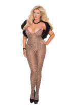 Elegant Moments Leopard Print Bodystocking-Leopard-One Size