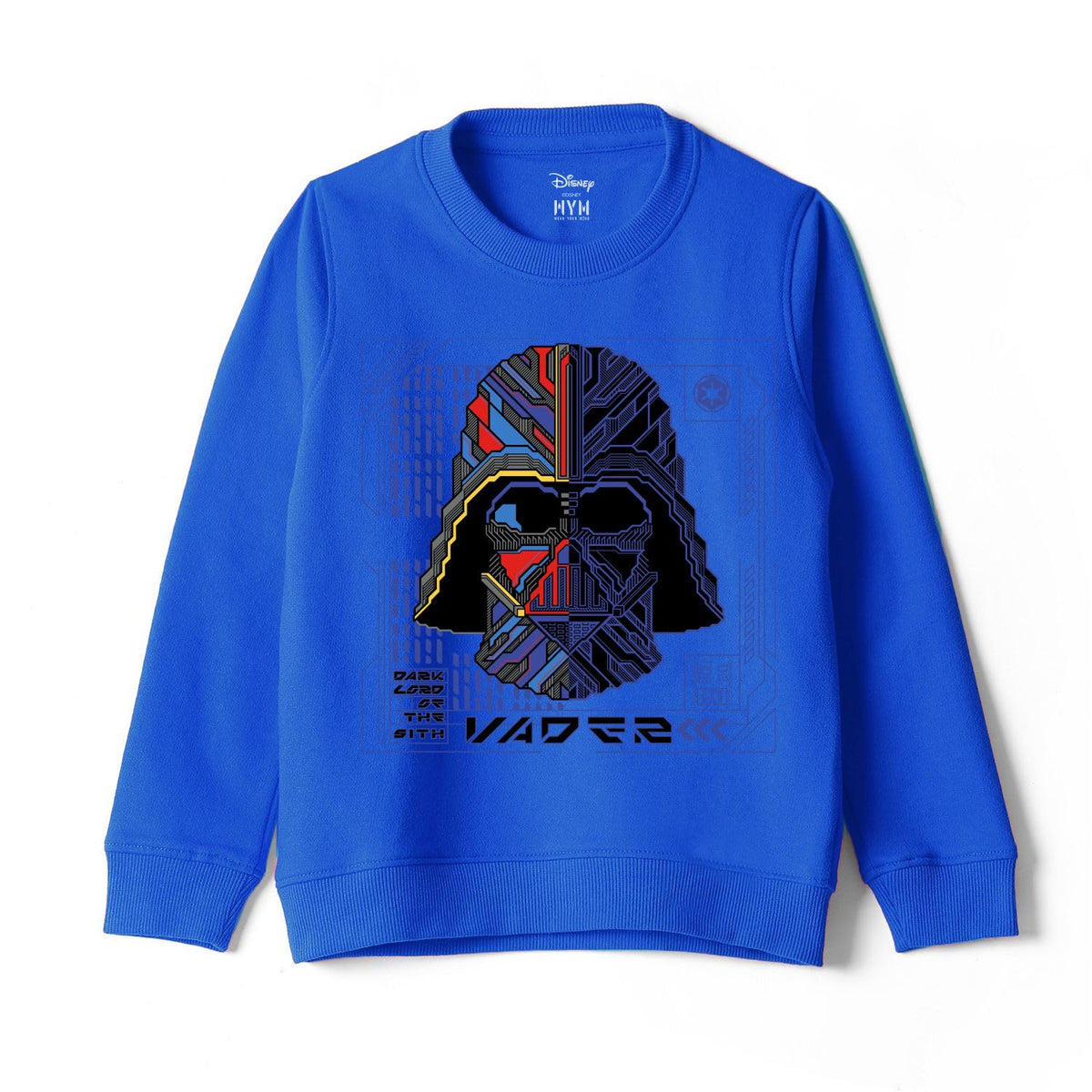 Wear Your Mind Star Wars Character Print Royal Blue Round Neck Boys Sweatshirt DSWRKSW046.10_1516Y 15-16