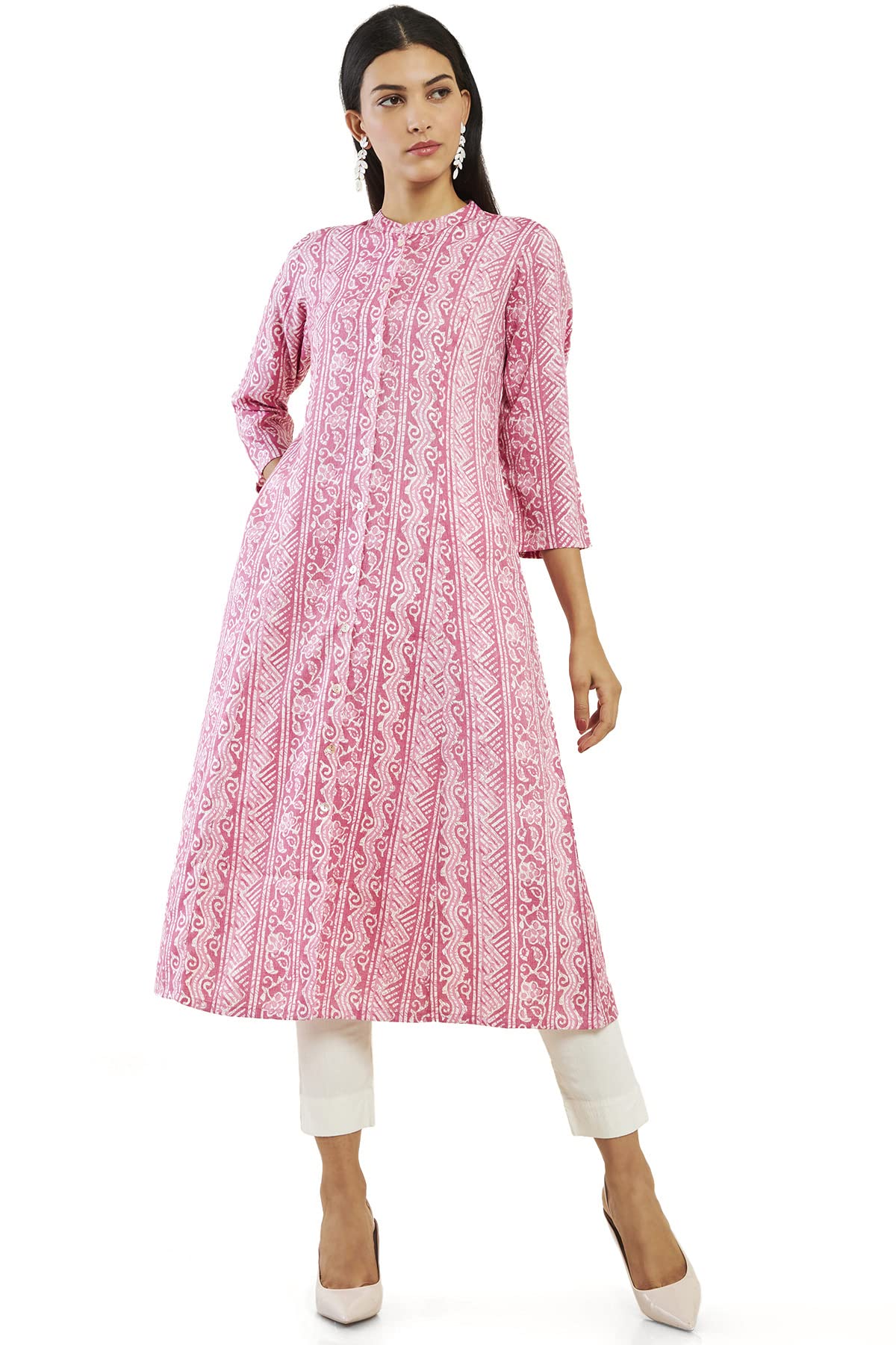 Soch Women Pink Rayon Printed Kurta(8907715880601_Pink_M)