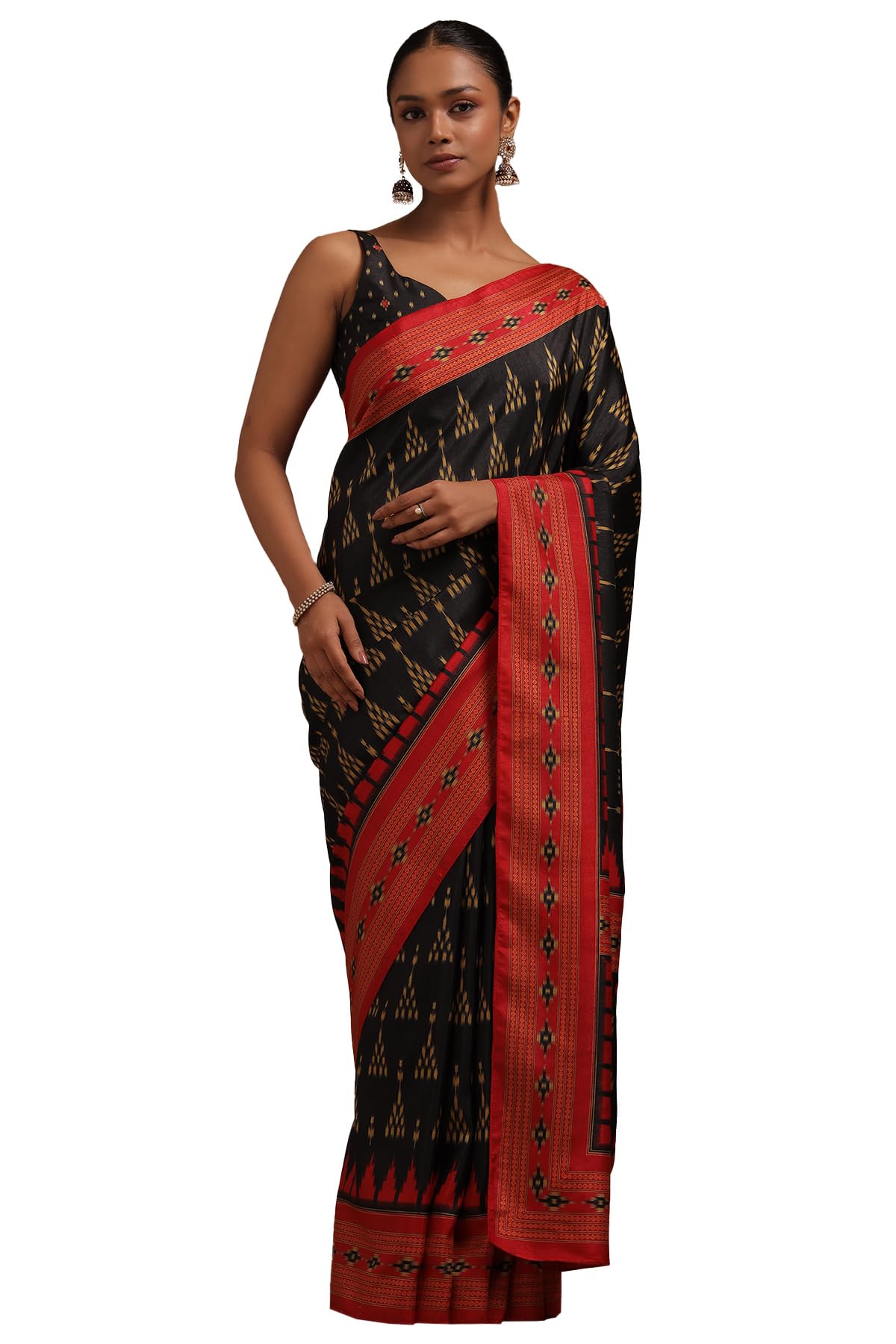 Soch Women Dola Silk Ikat Print Saree