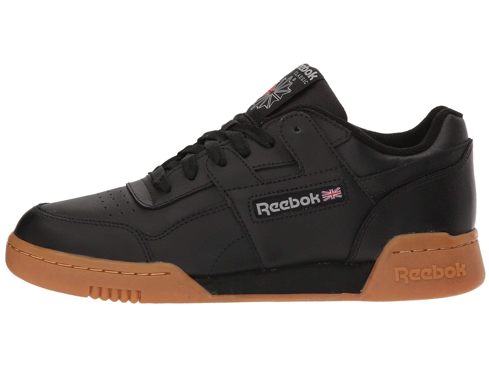 Reebok Men Workout Plus Sneaker, Black/Carbon/Classic red, 9.5
