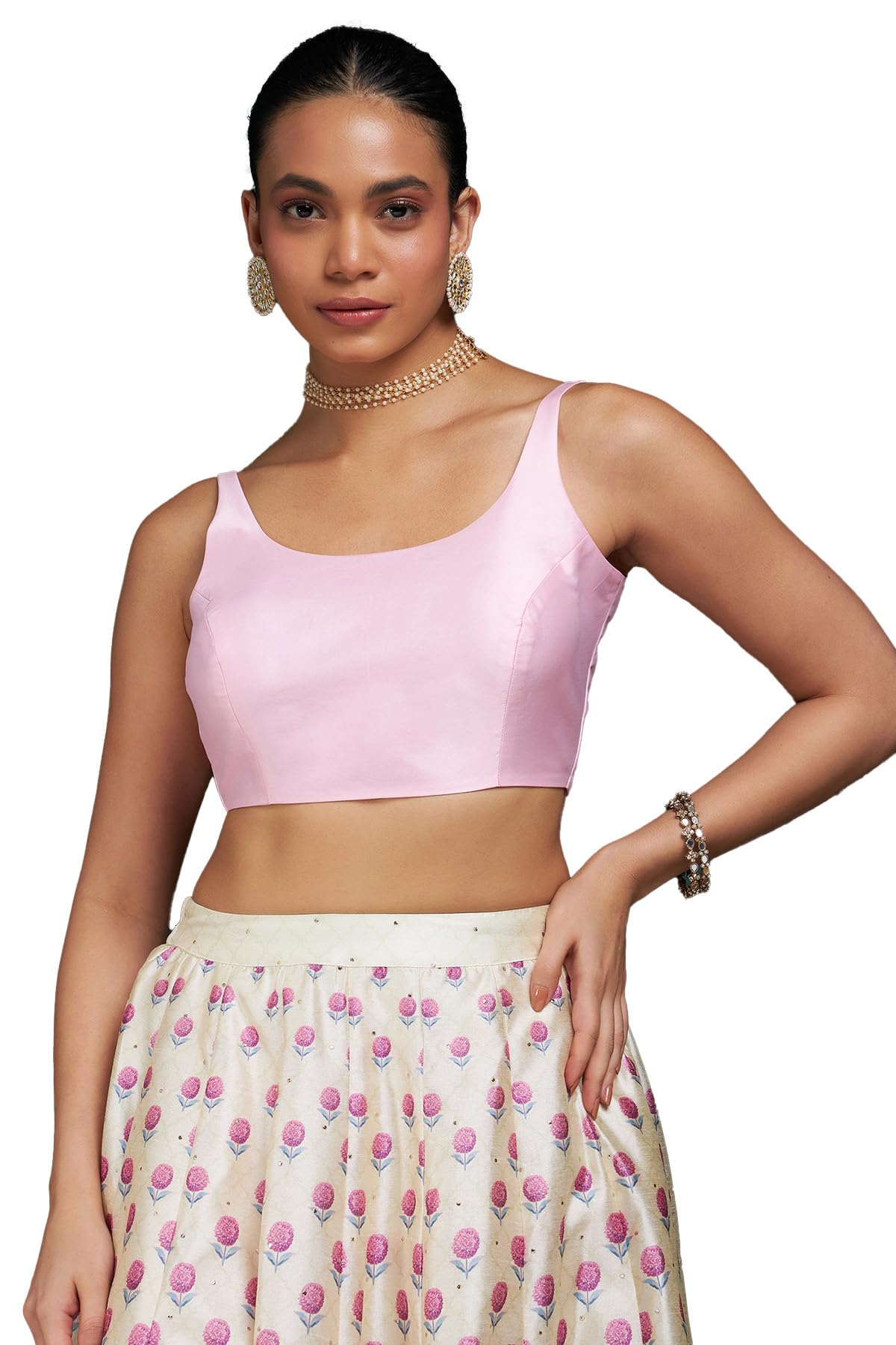 Soch Women Taffeta Solid Sleeveless Padded Blouse