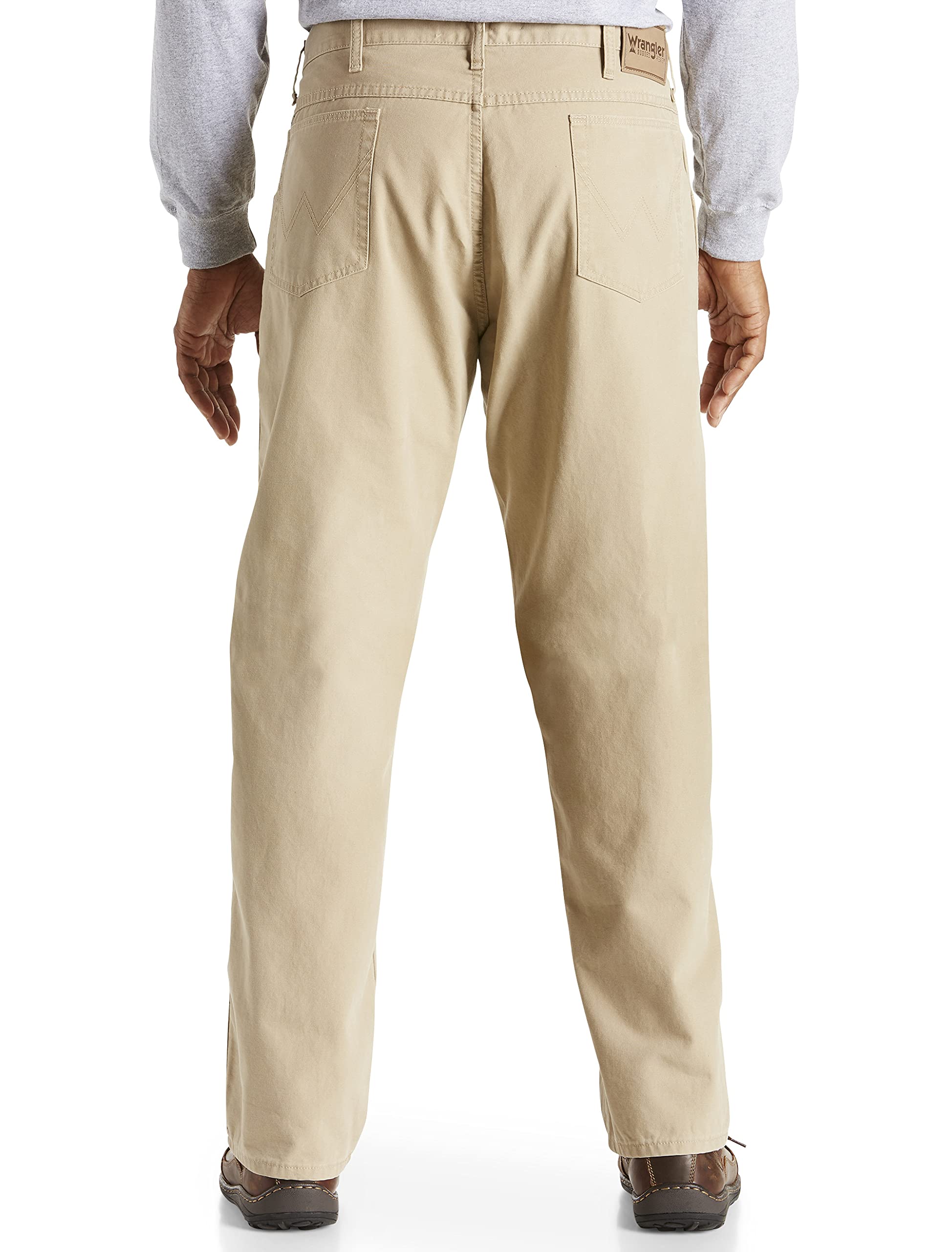 Wrangler Men's Rugged Wear Relaxed Fit Straight Leg Canvas Pant, Golden Khaki Canvas, 30x30