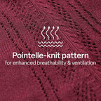 BlissClub Pointelle at-Ease CottonKnit Top | 100% Cotton top| Breathable | Ventilation Panels | Short Sleeves