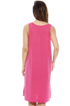 Dreamcrest Silky Soft Nightgown Crochet Trim Sleep Dress 1541B-Pink-XL