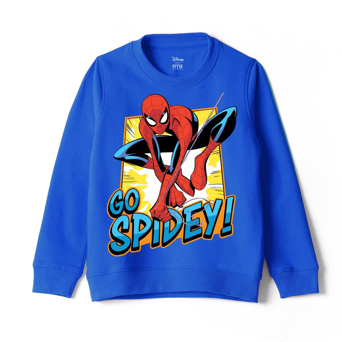 Wear Your Mind Spiderman Character Print Royal Blue Round Neck Boys Sweatshirt DSMRKSW173.10_1617Y 16-17