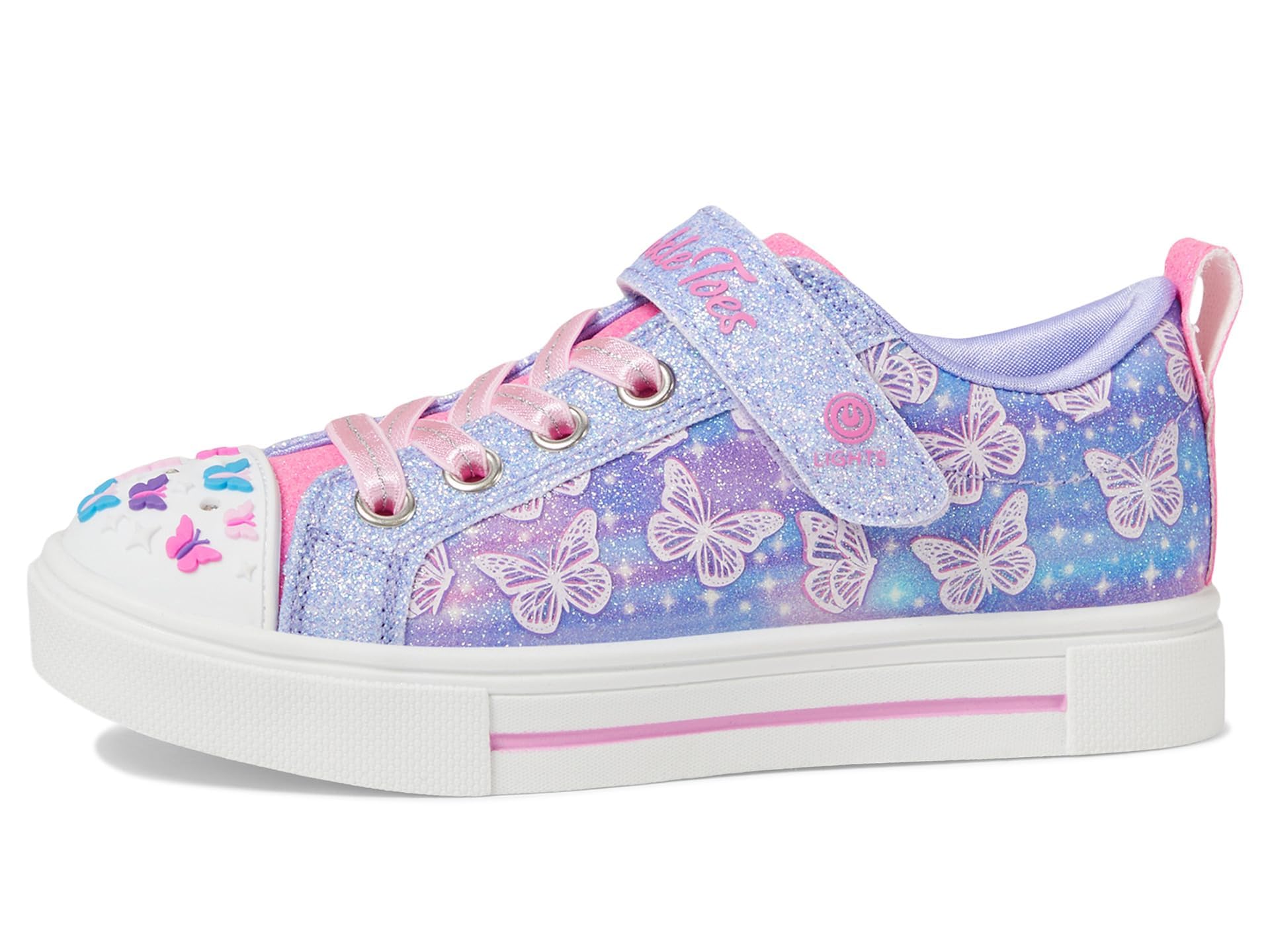 Skechers Girls Twinkle Sparks Sneaker, Lavender/Multi, 9 Toddler