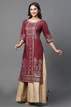 Aurelia Womens Fairway Abstract Printed Pure Cotton Kurta_23AUA14528-507330_L