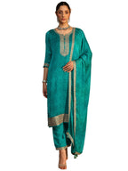 Libas Printed Chiffon Straight Kurta With Trousers And Dupatta-93074Xxl