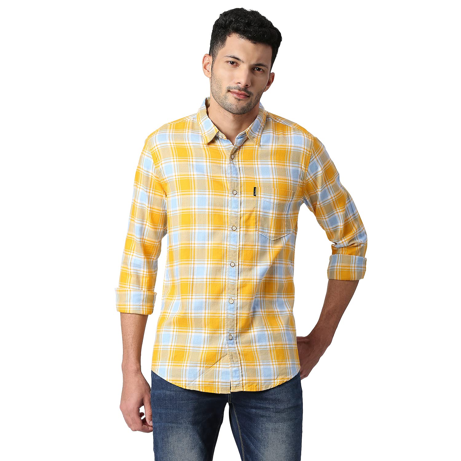 Pepe Jeans MenS Regular Fit Shirt (Pm308121043M_Yellow