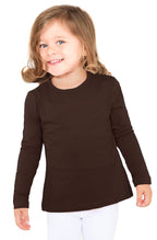 Lilax Girls' Basic Long Sleeve Round Neck Cotton T-Shirt 12 Brown