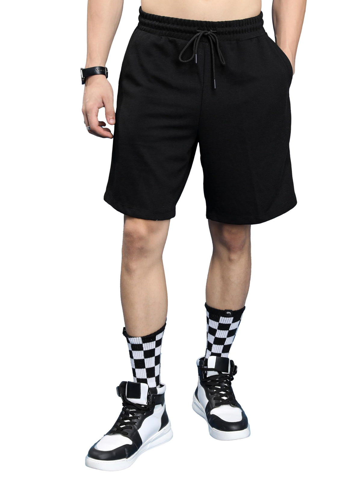 Ketch Men Loose Fit Black Shorts (Khv8000092
