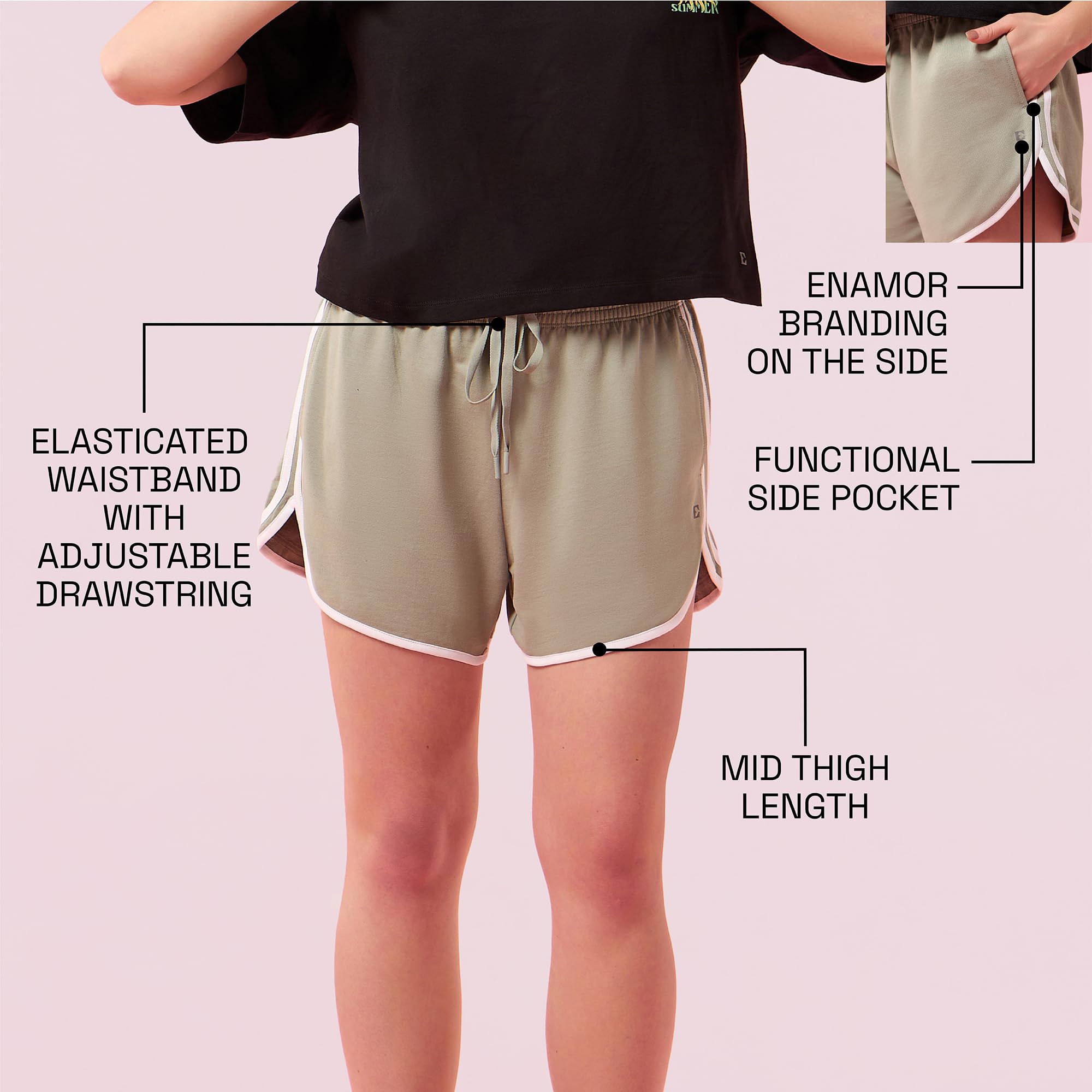 Enamor Womens Boxer Shorts (E702_Jade