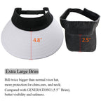 Sun Visor Hats Women Large Brim Summer UV Protection Beach Cap White