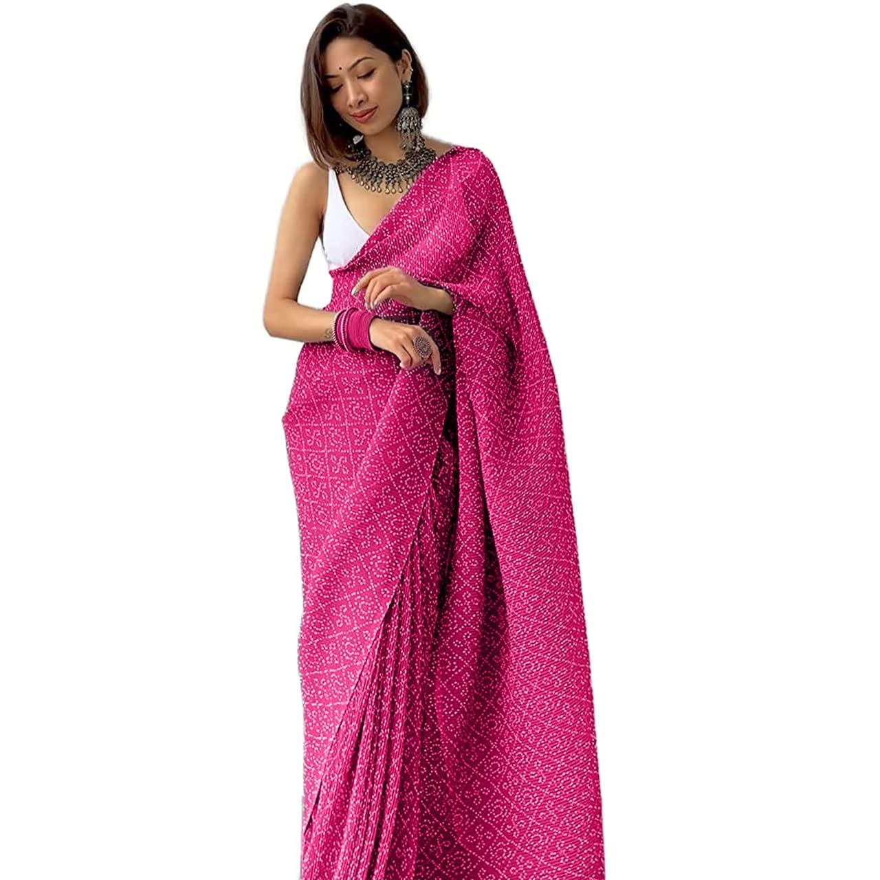 Shiv Textiles WomenS Woven Pure Georgette Saree With Pallu And Blouse Piece