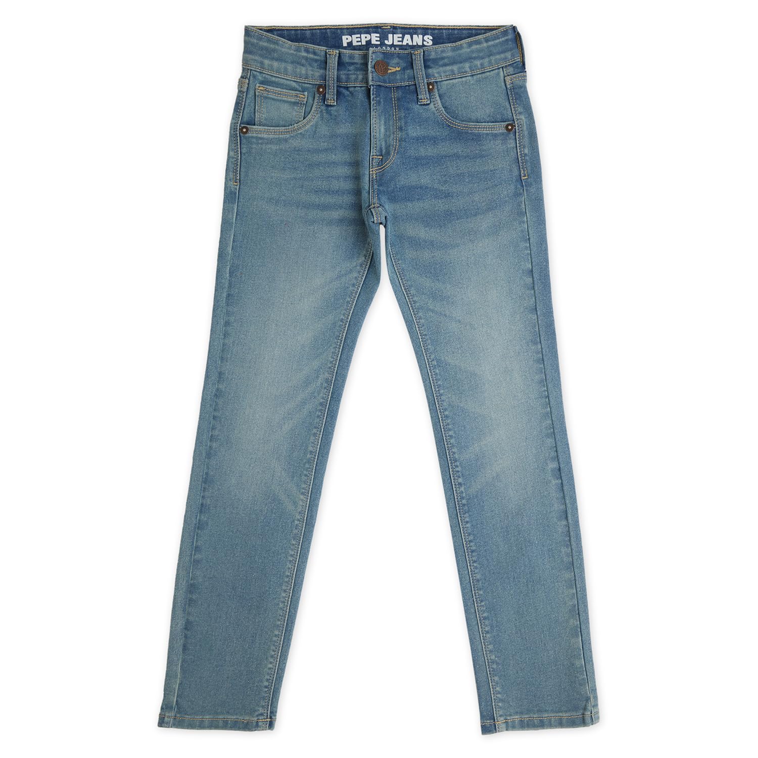 Pepe Jeans BoyS Slim Jeans (Pb202161Q05_Light Tint Indigo Blue