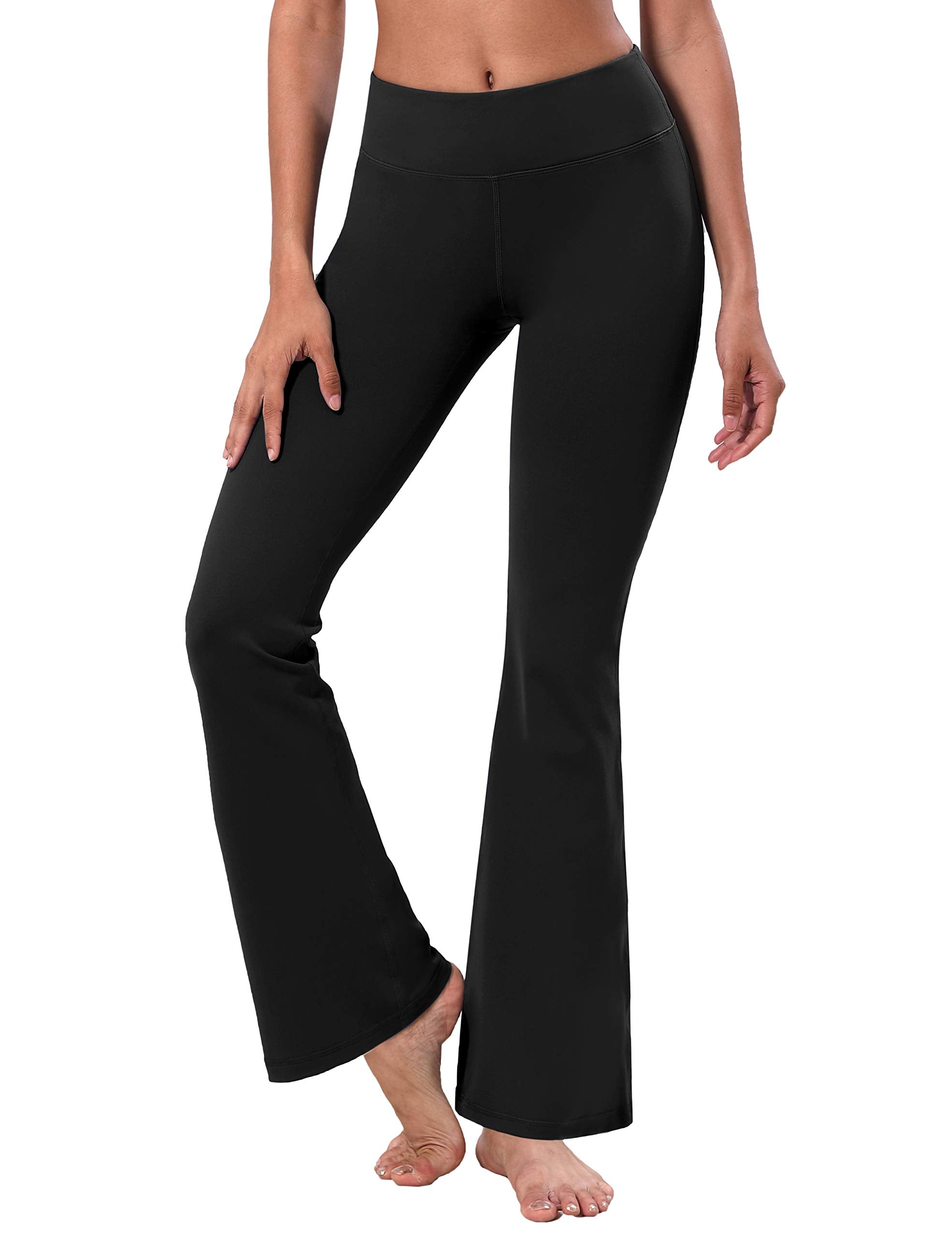 BUBBLELIME 29/31/33/35 4 Styles Women's Bootcut Yoga Pants Tummy Control - Basic Bootleg_Black XL_35 Inseam