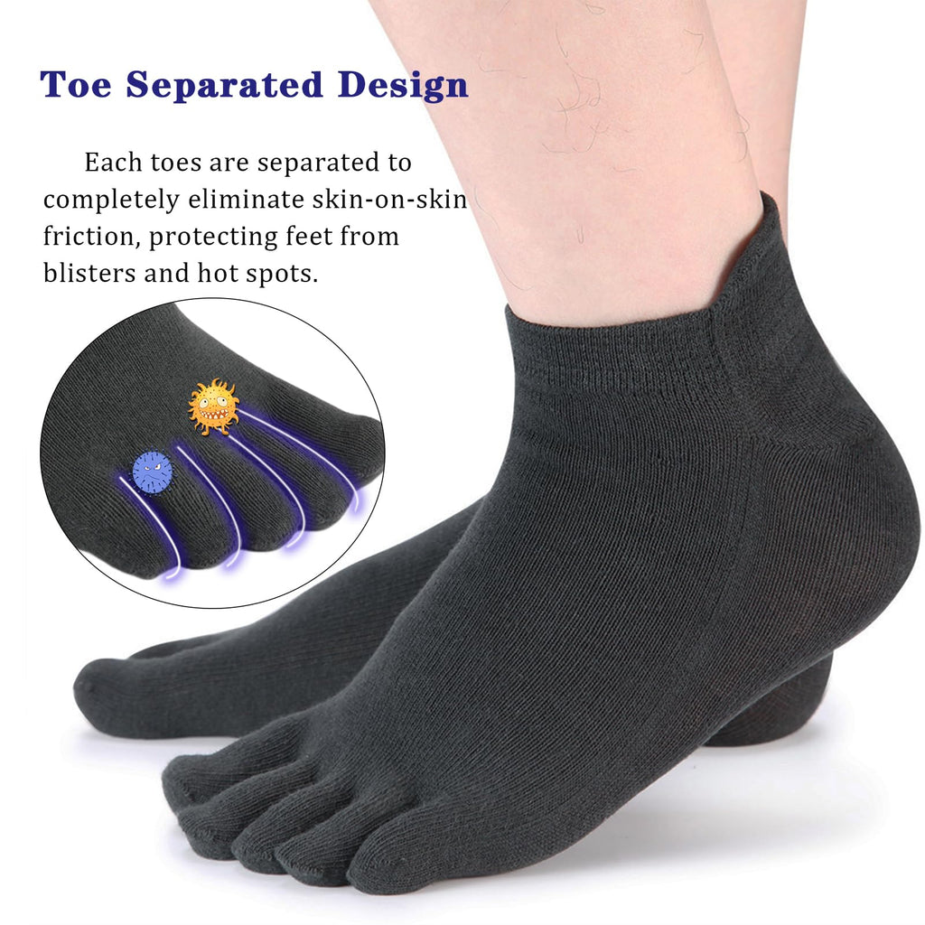 Meaiguo Toe Socks No Show Running Five Finger Socks for Men Women 4 Pairs