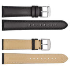 WOCCI 18mm Vintage Leather Watch Band for Men and Women, Silver Buckle (Black)
