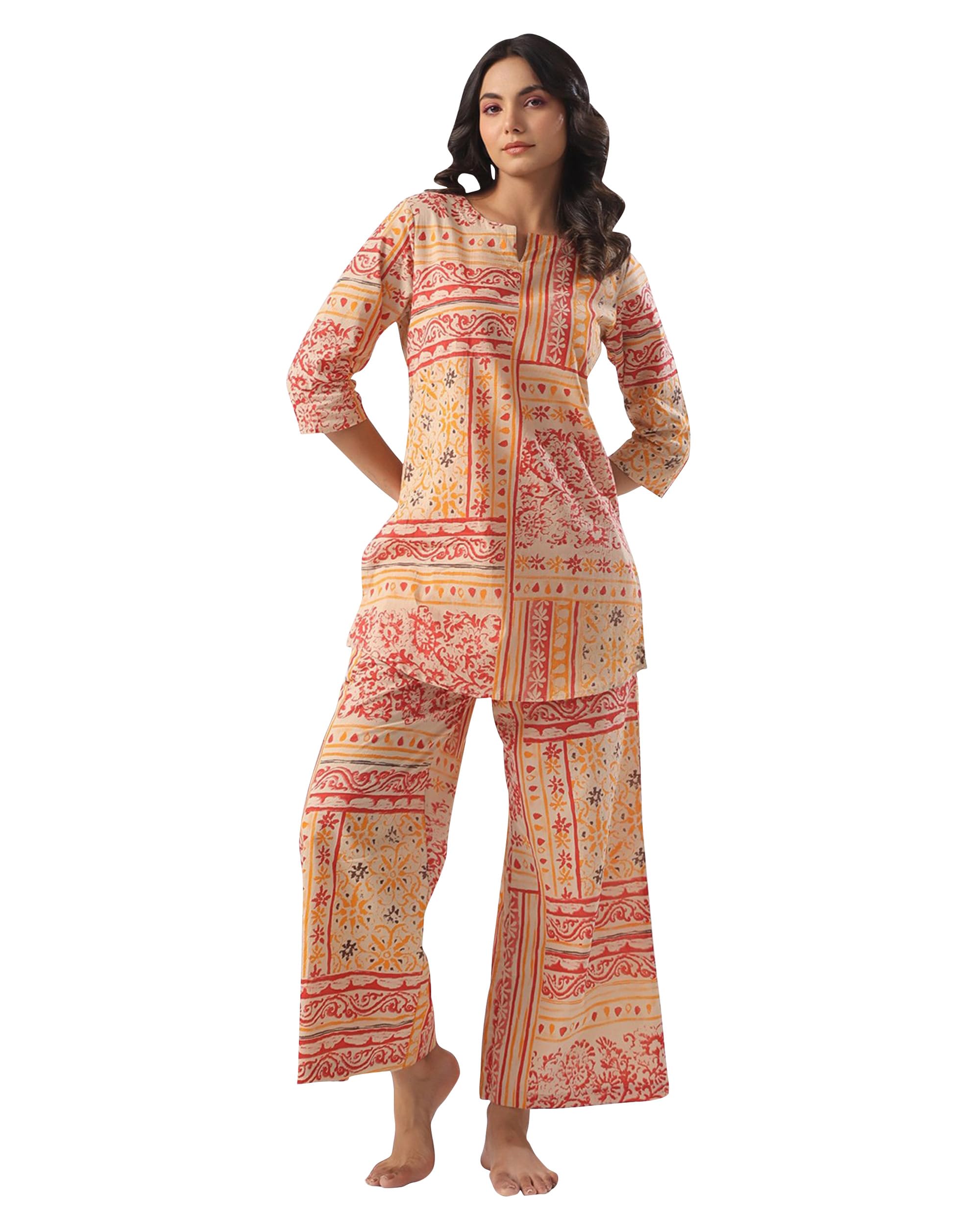 I Enterprise Women'S Cotton Tunic Knee-Length Dress (Y1_Inco-040_Multicolor5