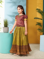 Aarika Girls Ethnic Wear Maroon Colour Hand Embroidery Lace Work Brocade Lehenga Choli Set (5-11 Years)