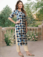 Tee Projekt Crepe Printed Kurti & Pant Set For Women Ethnic Wear Casual Wear Kurta Set