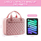 Estour Travel Toiletry Bag for Women, Makeup Bag Organizer with Detachable Mirror and Transparent Cosmetic Bag, Suitable for Tra