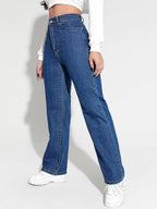 Kotty WomenS High Rise Solid Regular Jeans Denim Blue