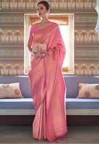 Madhuhansh WomenS Kanjivaram Banarasi Silk Saree Zari Woven For Festival Wedding With Rich Pallu Design And Unstitched Blouse P