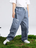 TAGAS Side Pocket Regular Slim Kids ||Relaxed Trouser ||Pant for Loose Comfortable Cargo ||Boys Joggers|| (KC-6-HOPE-GRAYISH Blu