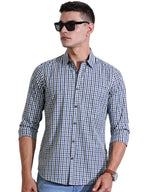 Thomas Scott Mens | Checks Printed | Long Sleeve | Regular Fit | 100% Cotton | Casual & Semi Formal | Shirt for Men (Available 