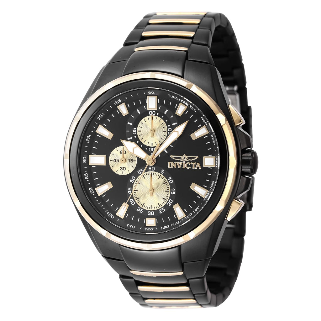 Invicta Men's Analog Quartz Watch with Stainless Steel Strap 47823, Black, Modern