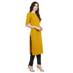 Popwings Casual Mustard Key Hole Streachable Kurti