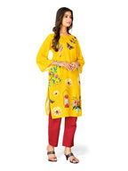 Womanista Women'S Polyester Abstract Regular Kurta