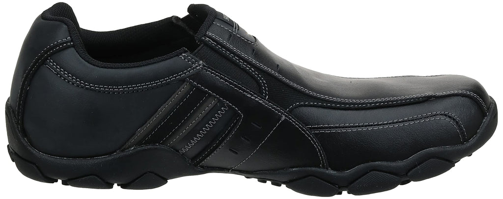 Skechers Mens Loafers-shoes, Black Leather, 13 US