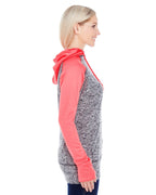 Ladies colorblock cosmic Hooded Sweatshirt - cHRcL FLK BLcK - S(D0102H76212)