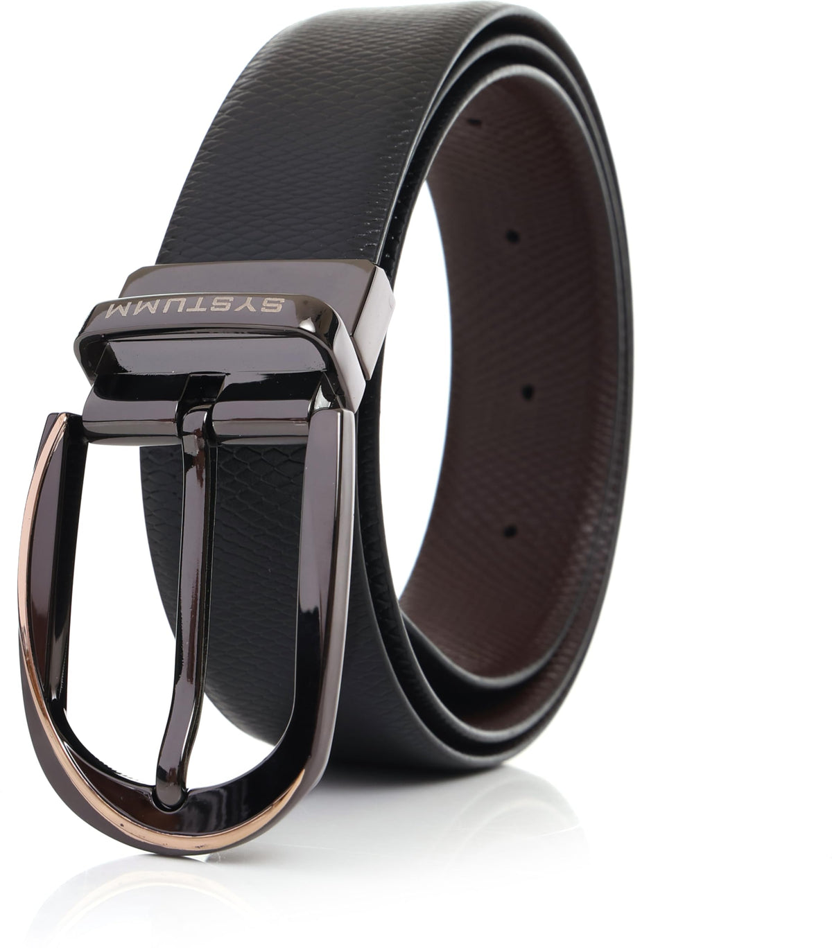 Systumm Men Formal Brown Genuine Leather Belt 28
