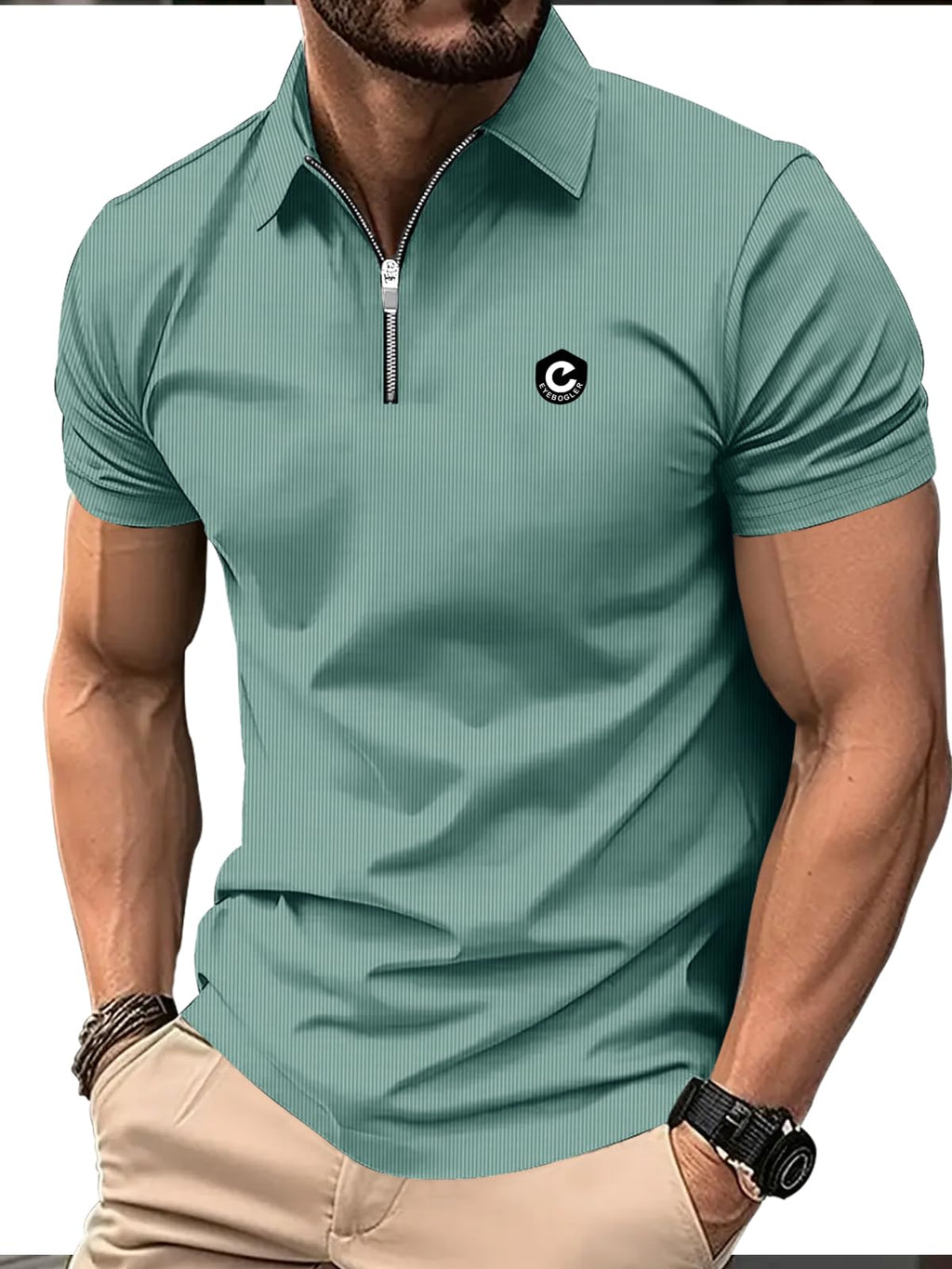 Noble Monk MenS Regular Fit Polo T Shirt |Half Sleeves |Collar Tshirts | Casual T-Shirt Malachite Green
