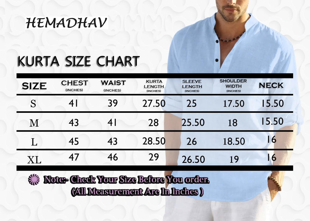 Hemadhav Combo Of MenS Regular Fit Cotton Blend Casual Kurta (Pack Of 2) Navy Blue - Red