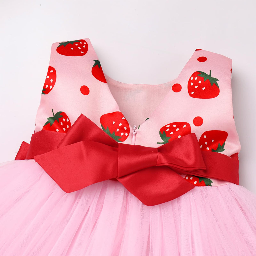 Infant Baby Girl First Birthday Dress Cake Smash Outfits Toddler Strawberry Tulle Tutu Halloween Christmas Cosplay Outfits Easte
