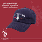 U.S Polo Assn. Embroidered Pony Horse Logo Since 1890 Adjustable Cotton Baseball Hat with Curved Brim, Navy, One Size