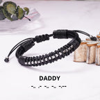 Btysun Birthday Gifts for Dad Morse Code Bracelets for Men Motivational Gifts Mens Bracelet Christmas Step Bonus Daddy Adjustabl
